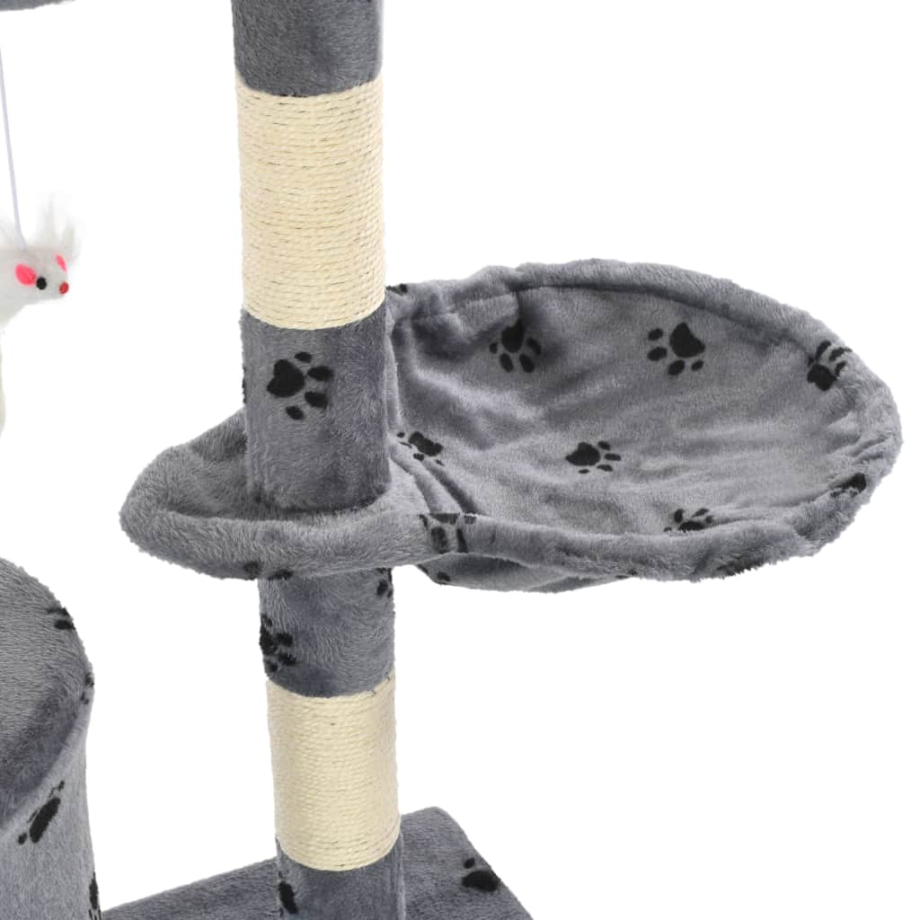 Kattenkrabpaal met sisal krabpalen 138 cm pootafdrukken grijs - Griffin Retail