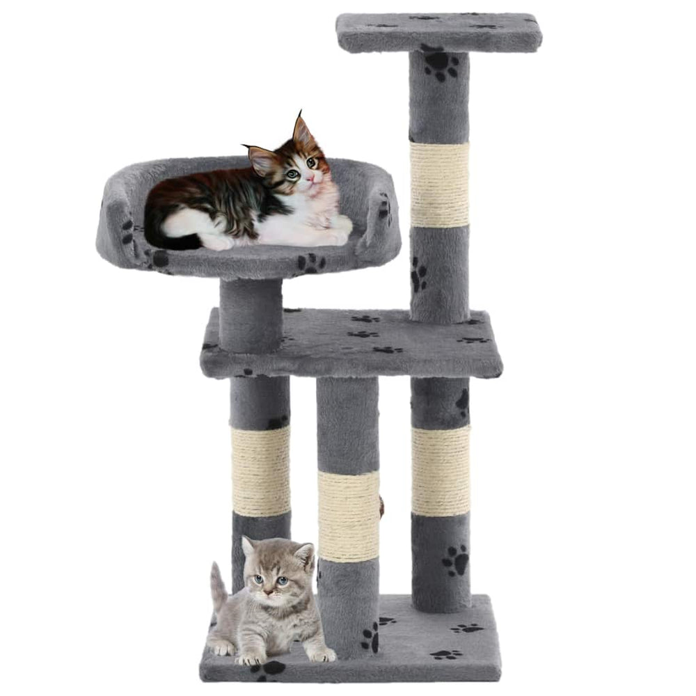 Kattenkrabpaal met sisal krabpalen 65 cm pootafdrukken grijs - Griffin Retail