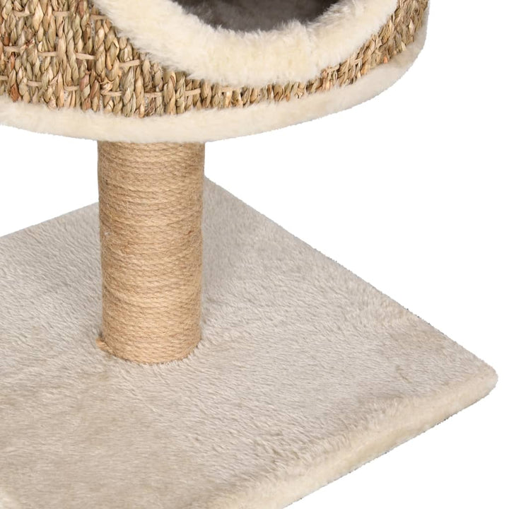 Kattenmeubel met huis en krabpaal 52 cm zeegras - Griffin Retail