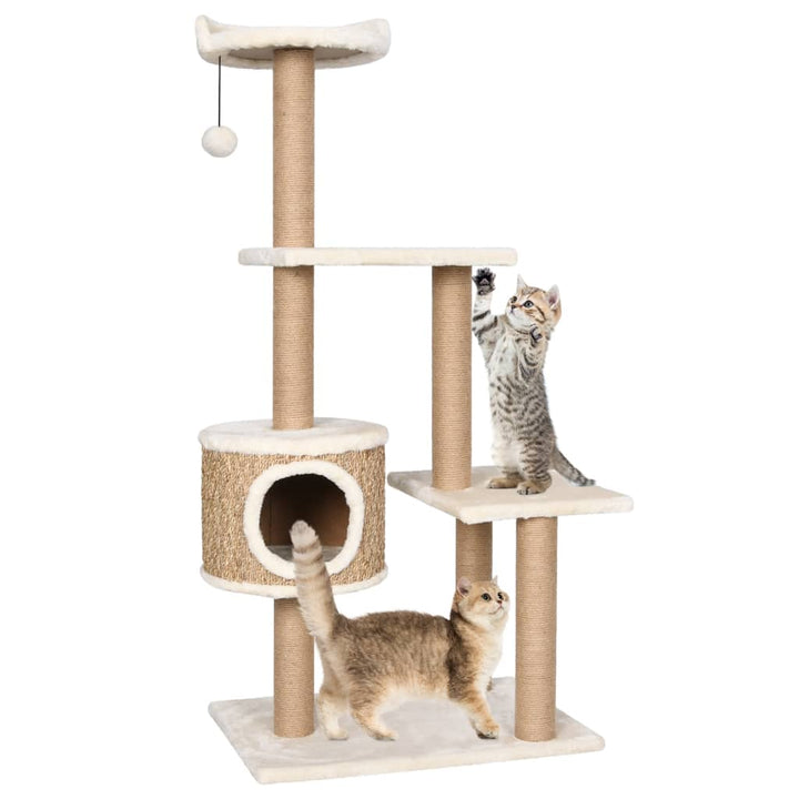 Kattenmeubel met krabpalen 123 cm zeegras - Griffin Retail