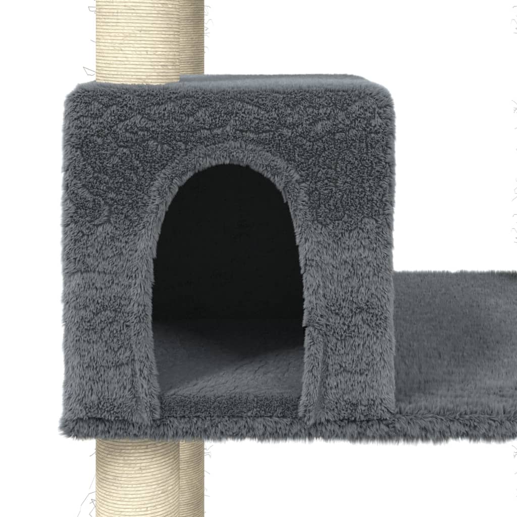 Kattenmeubel met sisal krabpalen 141 cm donkergrijs - Griffin Retail
