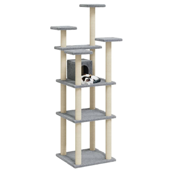 Kattenmeubel met sisal krabpalen 171 cm lichtgrijs - Griffin Retail