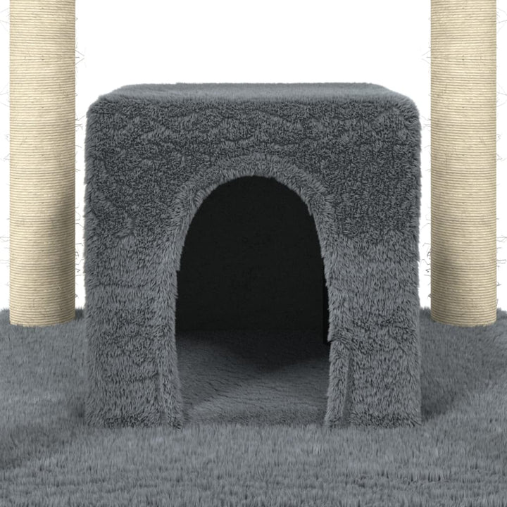 Kattenmeubel met sisal krabpalen 174 cm donkergrijs - Griffin Retail