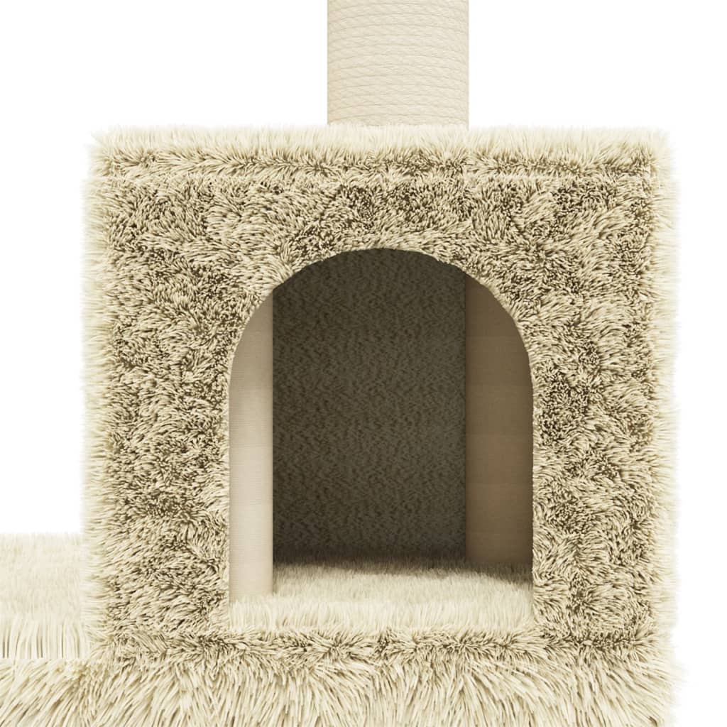 Kattenmeubel met sisal krabpalen 188 cm crèmekleurig - Griffin Retail