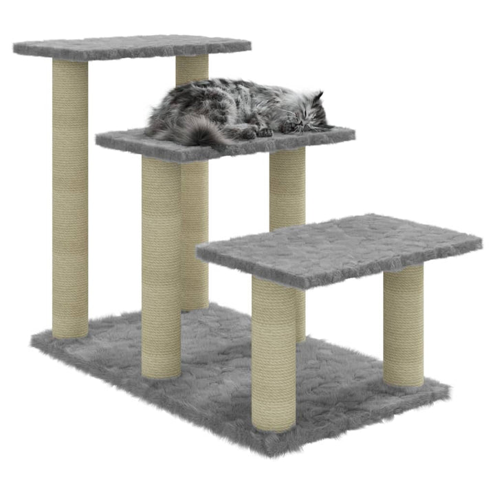 Kattenmeubel met sisal krabpalen 50,5 cm lichtgrijs - Griffin Retail