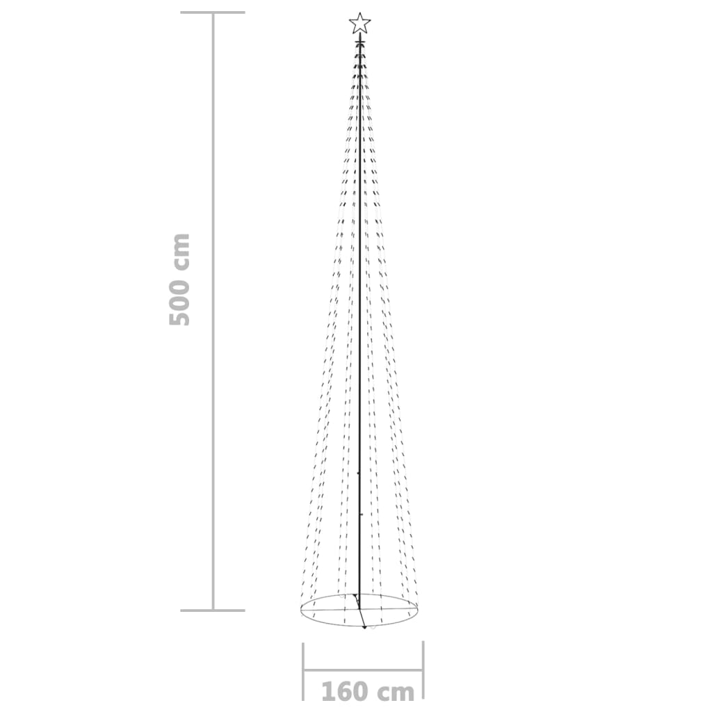 Kegelkerstboom 752 LED's 160x500 cm koudwit - Griffin Retail