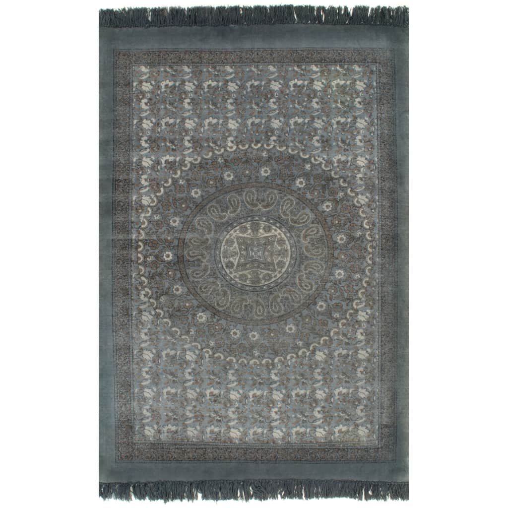 Kelim vloerkleed met patroon 120x180 cm katoen grijs - Griffin Retail