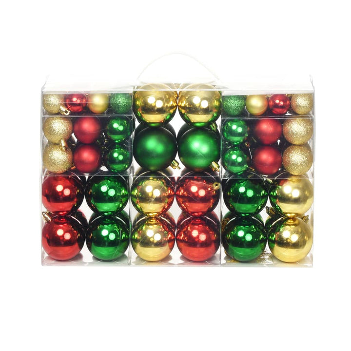 Kerstballen 100 st rood/goudkleurig/groen - Griffin Retail