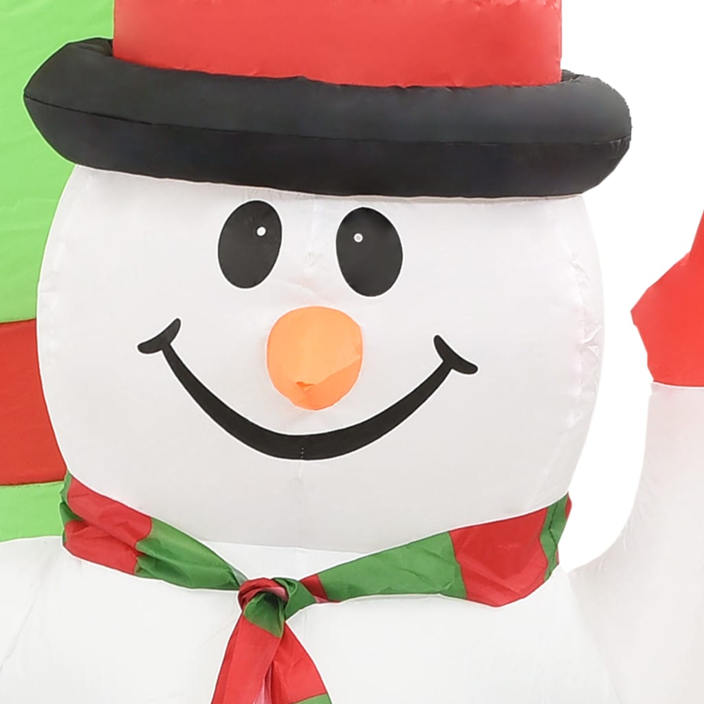Kerstboog kerstman en sneeuwpop opblaasbaar LED 280 cm - Griffin Retail