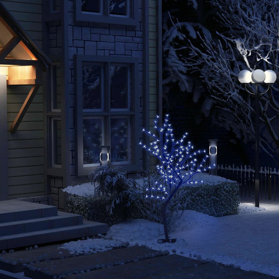 Kerstboom 128 LED's blauw licht kersenbloesem 120 cm - Griffin Retail
