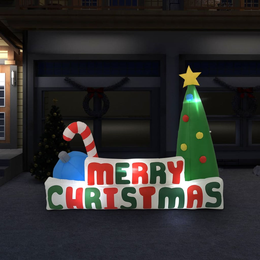 Kerstboom Merry Christmas opblaasbaar LED 240x188 cm - Griffin Retail