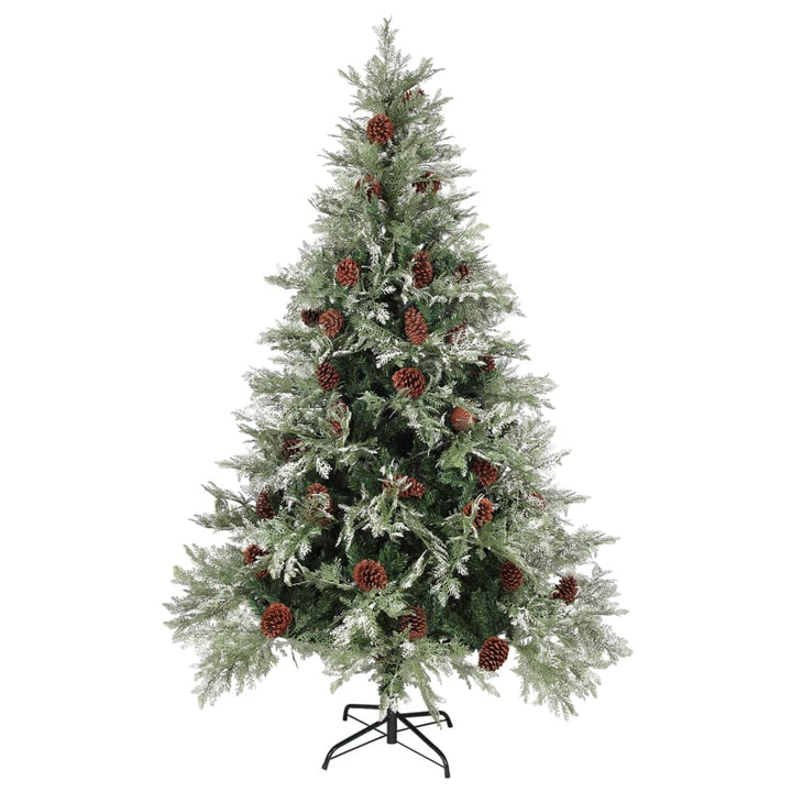 Kerstboom met dennenappels 120 cm PVC en PE groen en wit - Griffin Retail