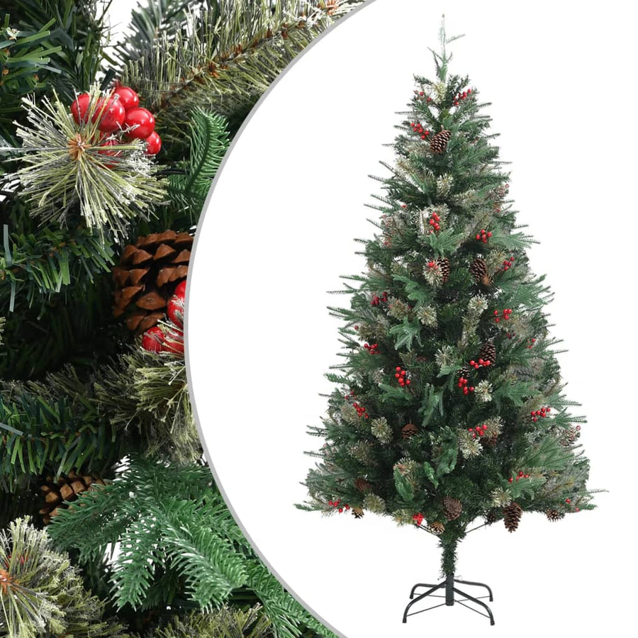 Kerstboom met dennenappels 225 cm PVC en PE groen - Griffin Retail