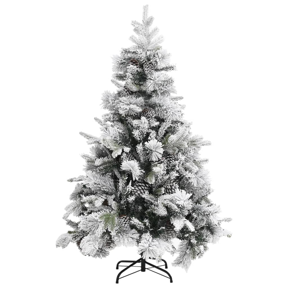 Kerstboom met dennenappels en sneeuw 150 cm PVC en PE - Griffin Retail