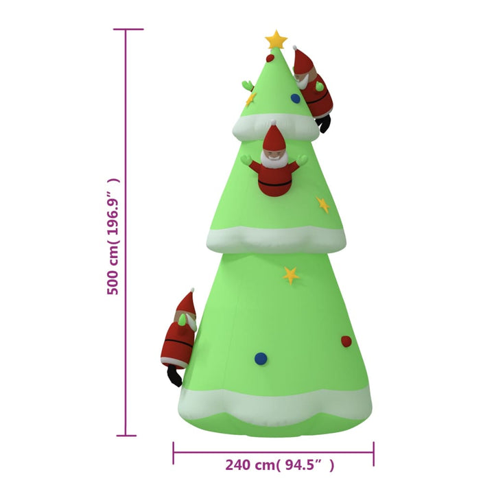 Kerstboom opblaasbaar met LED's 500 cm - Griffin Retail