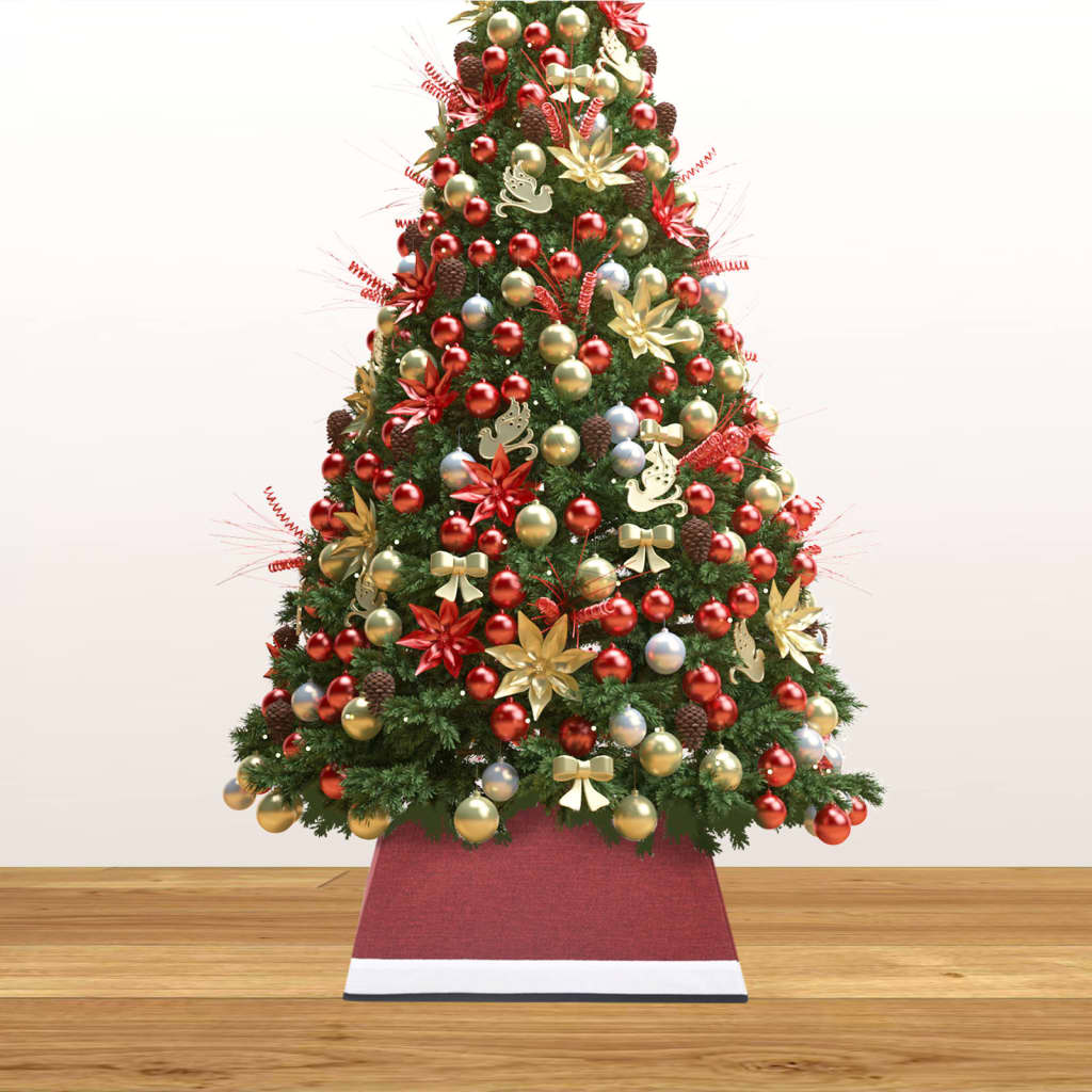 Kerstboomrok 48x48x25 cm rood en wit - Griffin Retail