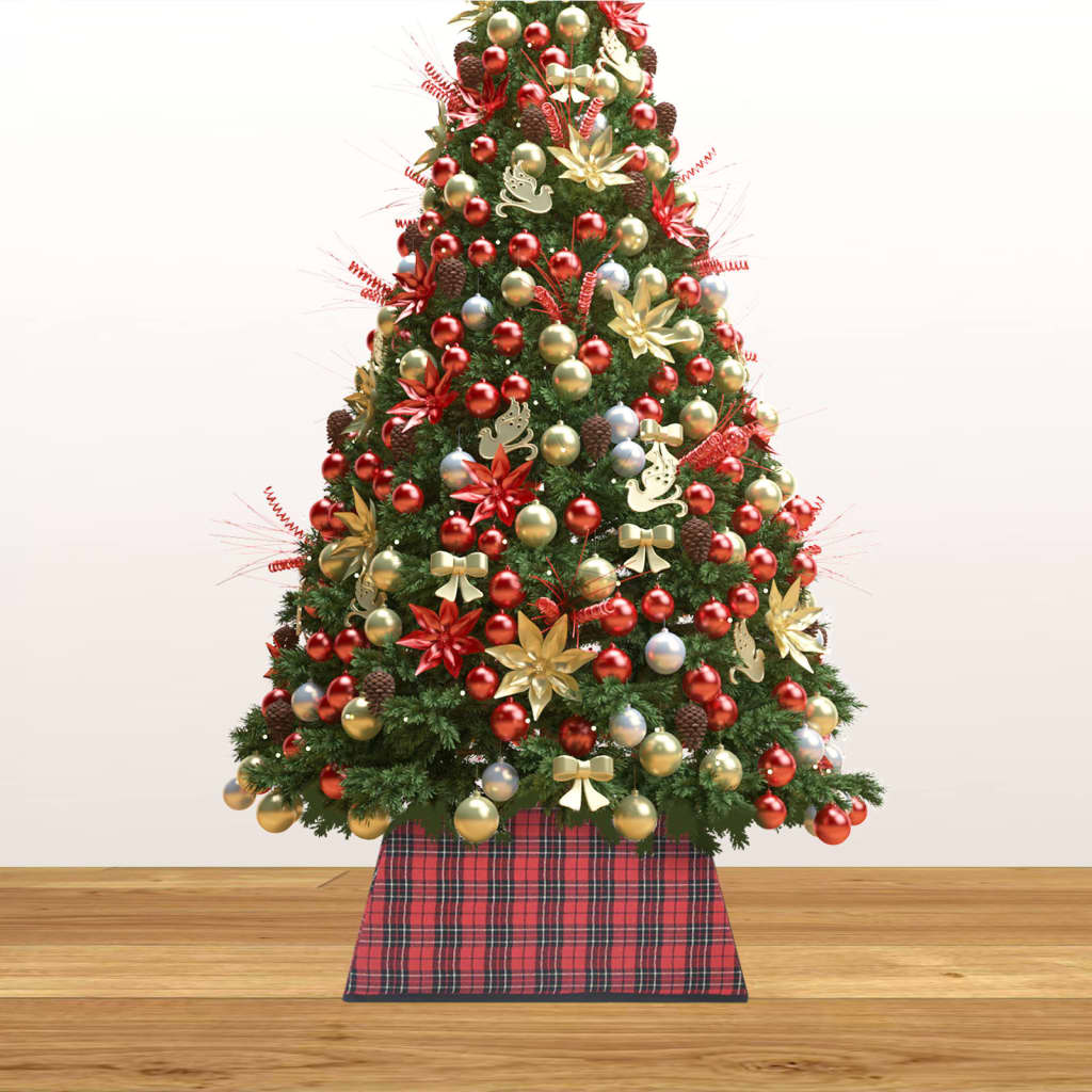 Kerstboomrok 48x48x25 cm rood en zwart - Griffin Retail