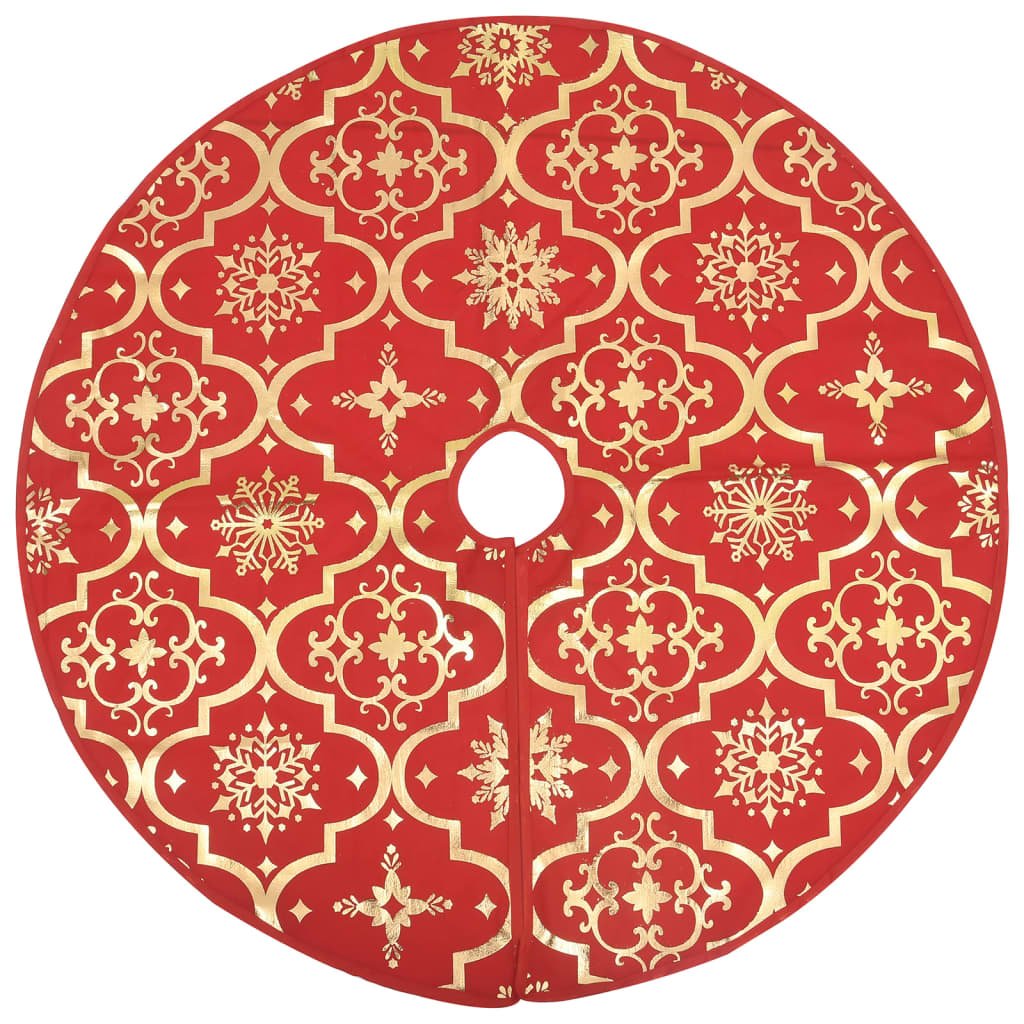Kerstboomrok luxe met sok 122 cm stof rood - Griffin Retail