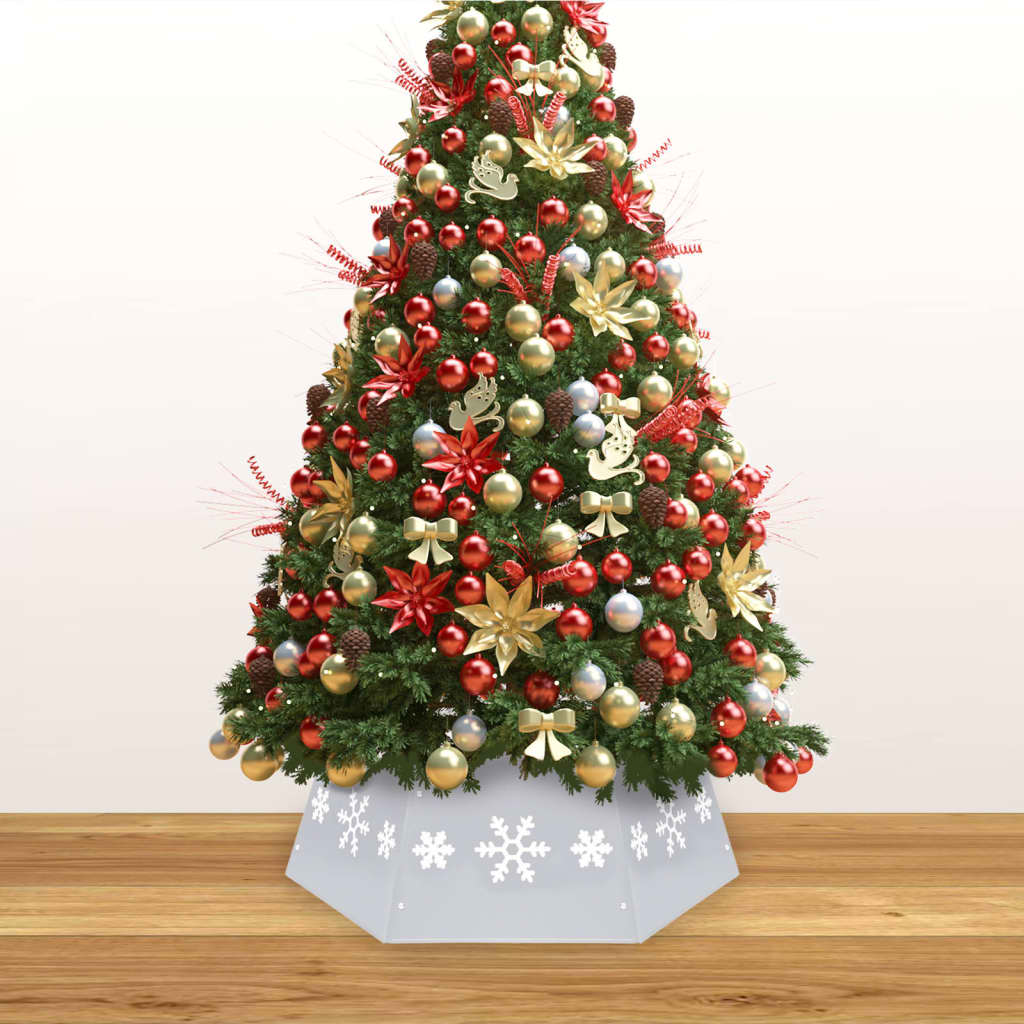 Kerstboomrok ø˜68x25 cm zilverkleurig en wit - Griffin Retail