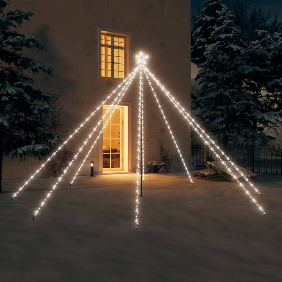 Kerstboomverlichting 576 LED's binnen/buiten 3,6 m koudwit - Griffin Retail
