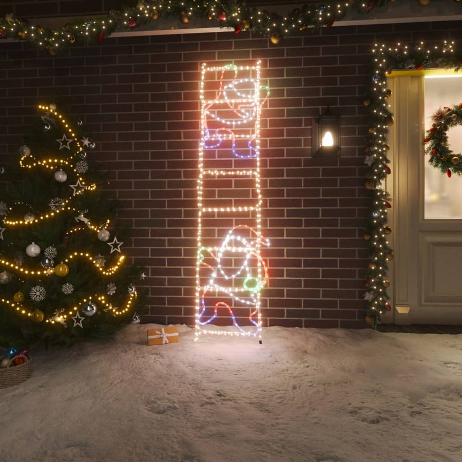Kerstfiguur kerstman op ladder opvouwbaar met 552 LED's - Griffin Retail