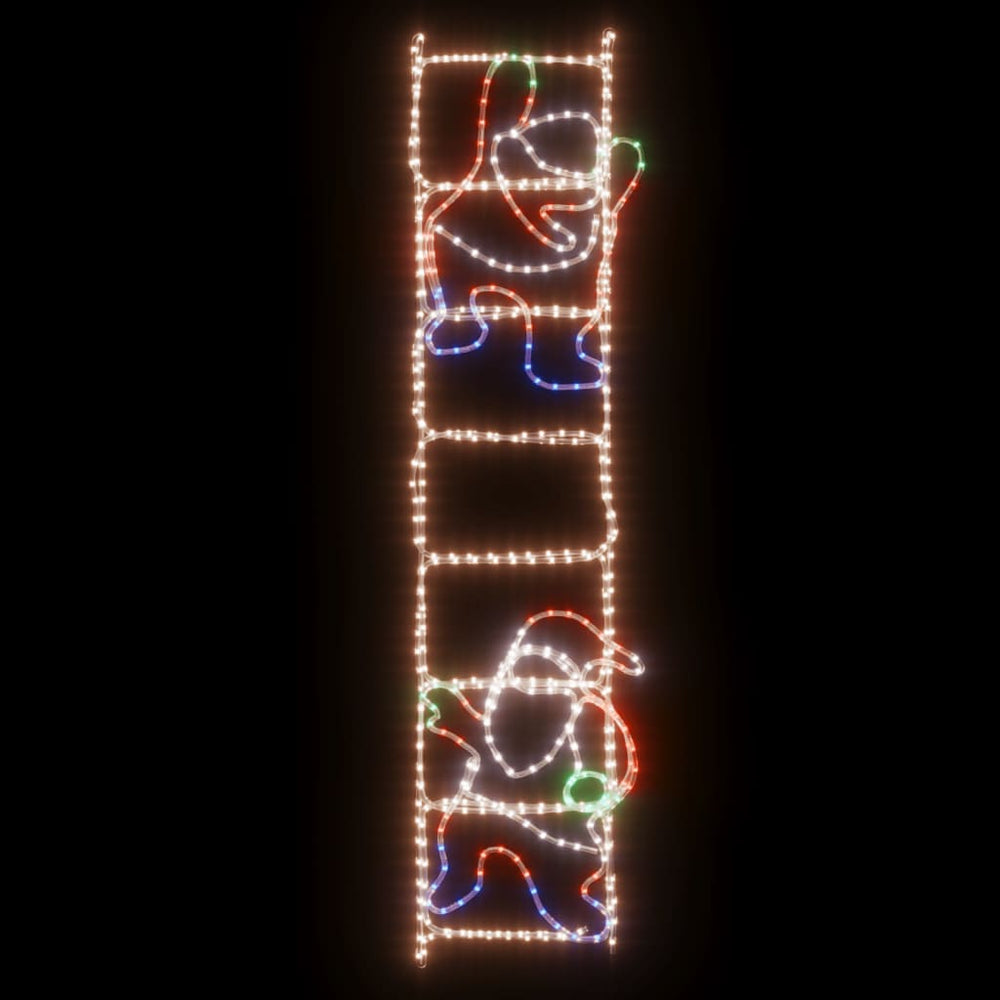 Kerstfiguur kerstman op ladder opvouwbaar met 552 LED's - Griffin Retail