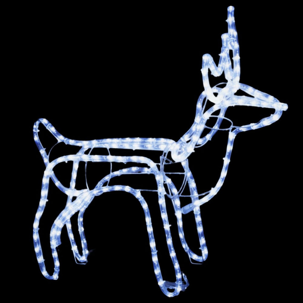 Kerstfiguur rendier inklapbaar met 120 LED's koudwit - Griffin Retail