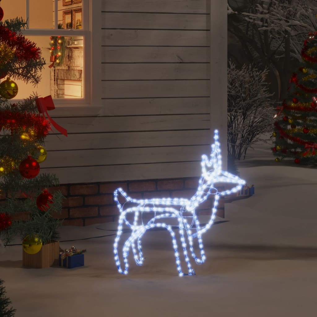 Kerstfiguur rendier inklapbaar met 120 LED's koudwit - Griffin Retail