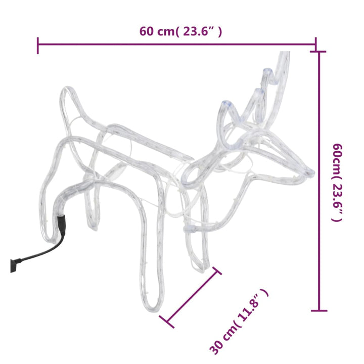 Kerstfiguur rendier inklapbaar met 120 LED's koudwit - Griffin Retail