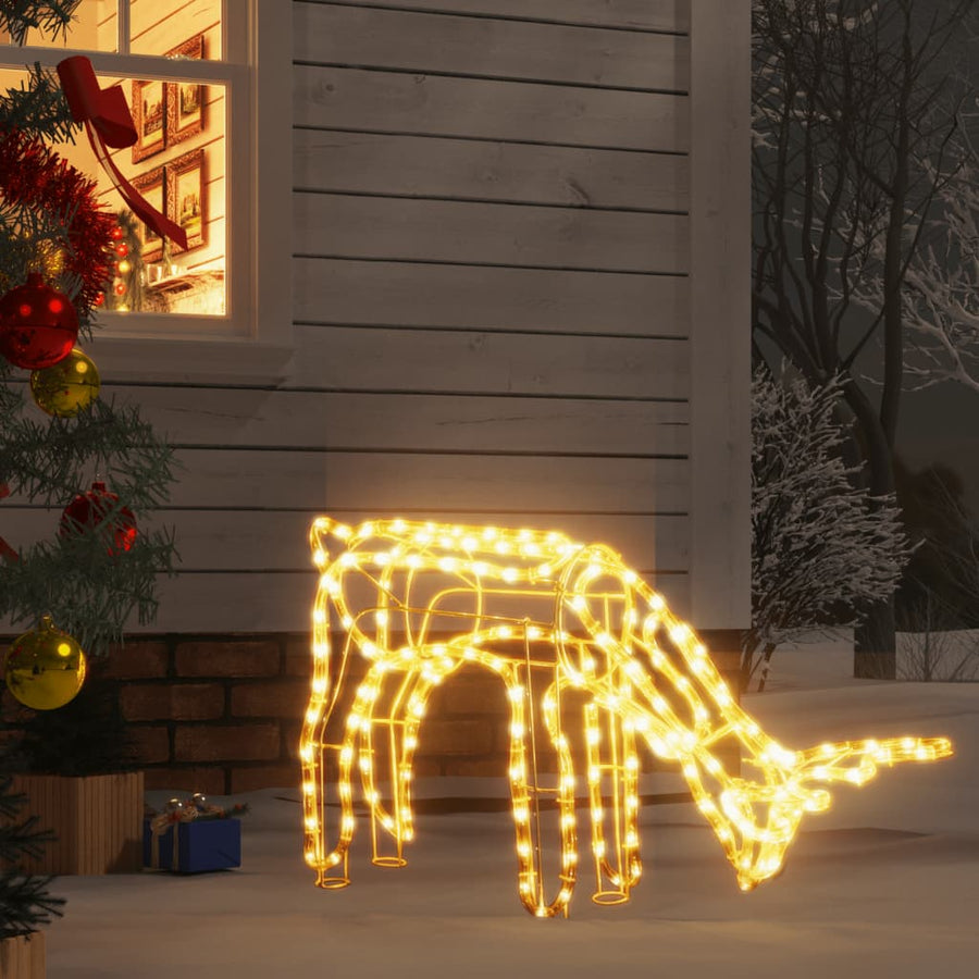 Kerstfiguur rendier inklapbaar met 144 LED's warmwit - Griffin Retail