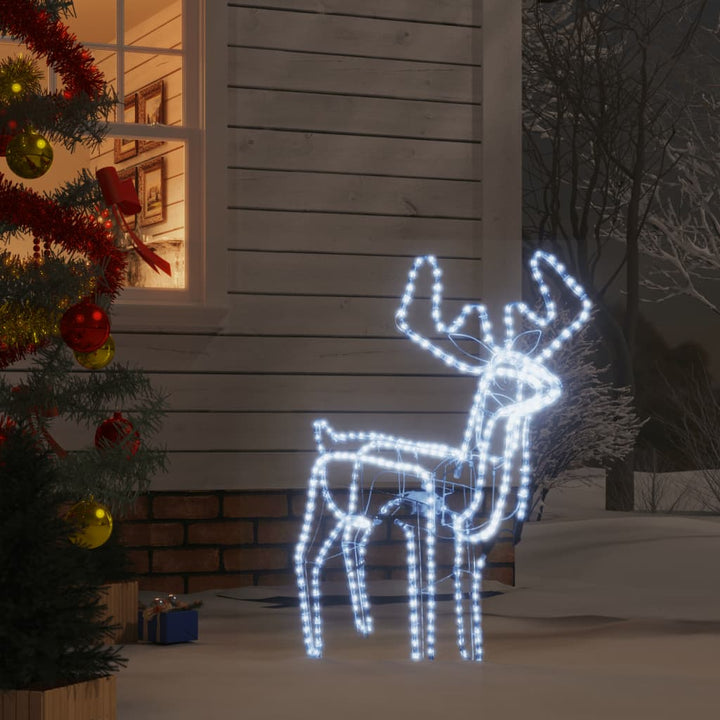 Kerstfiguur rendier inklapbaar met 192 LED's koudwit - Griffin Retail