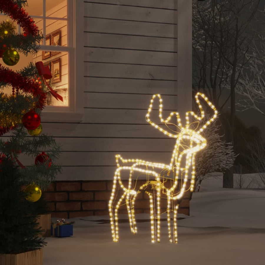 Kerstfiguur rendier inklapbaar met 192 LED's warmwit - Griffin Retail