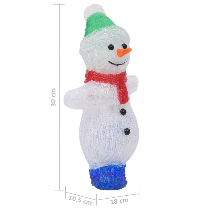 Kerstfiguur sneeuwman LED binnen en buiten 30 cm acryl - Griffin Retail