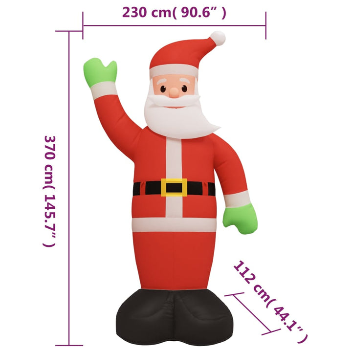 Kerstman met LED-verlichting opblaasbaar 370 cm - Griffin Retail