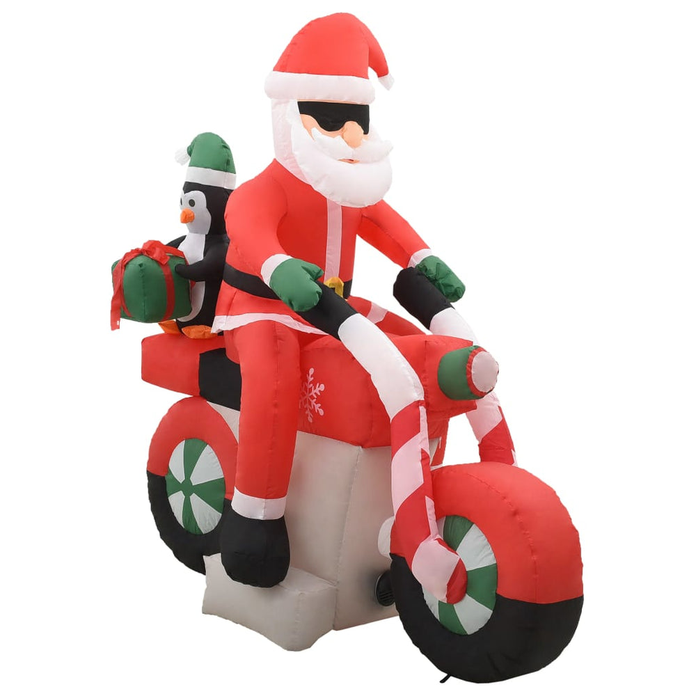 Kerstman opblaasbaar op motorfiets LED IP44 160 cm - Griffin Retail