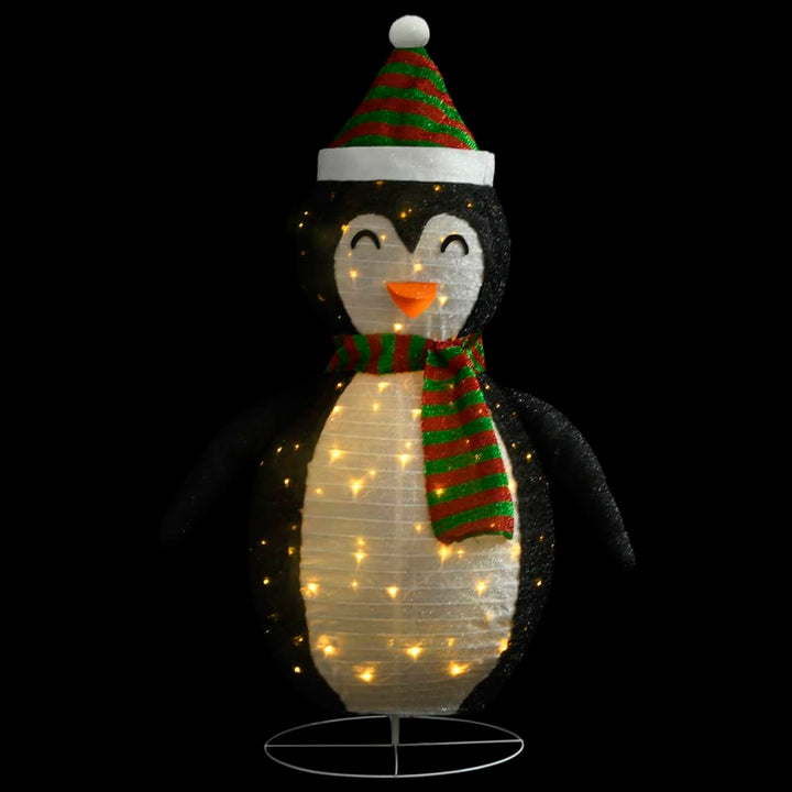 Kerstpinguïn decoratief LED 60 cm luxe stof - Griffin Retail