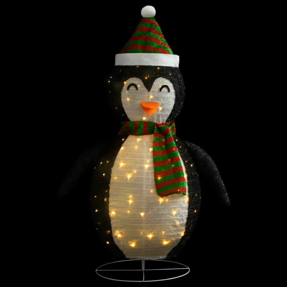Kerstpinguïn decoratief LED 90 cm luxe stof - Griffin Retail