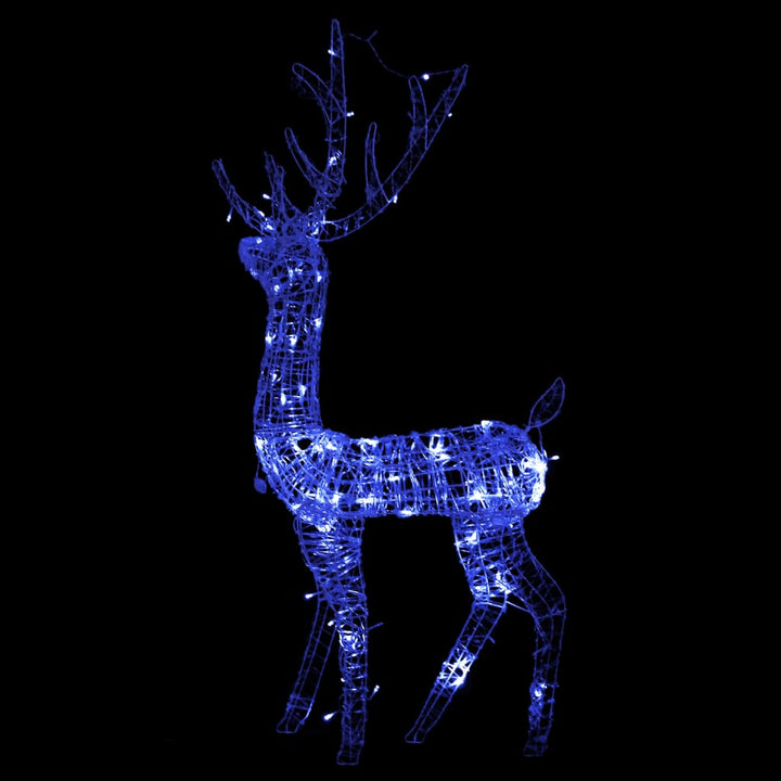 Kerstversiering rendier 140 LED's blauw 128 cm acryl - Griffin Retail