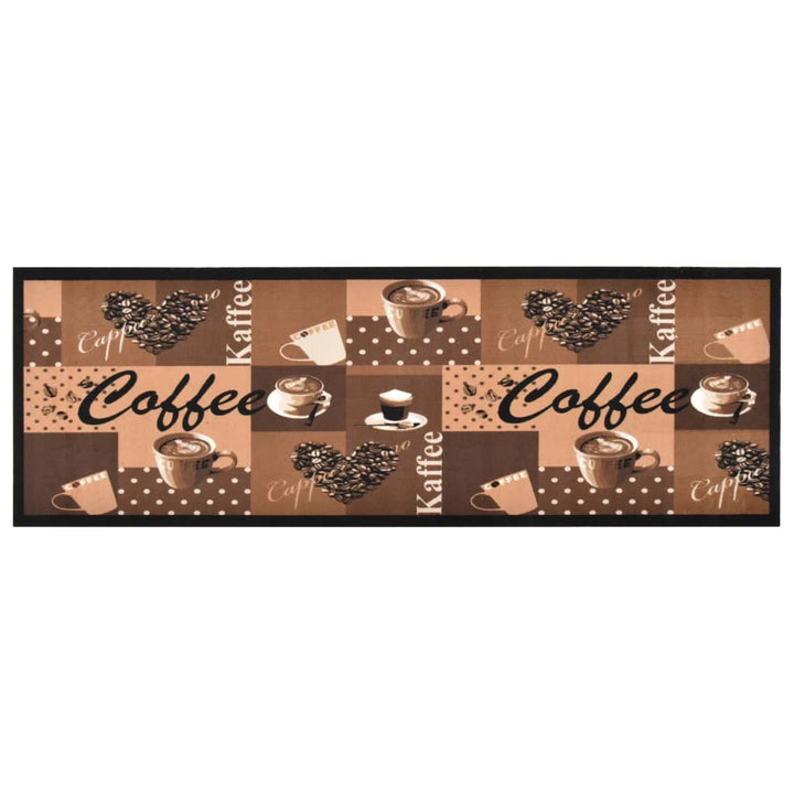 Keukenmat wasbaar Coffee 45x150 cm bruin - Griffin Retail