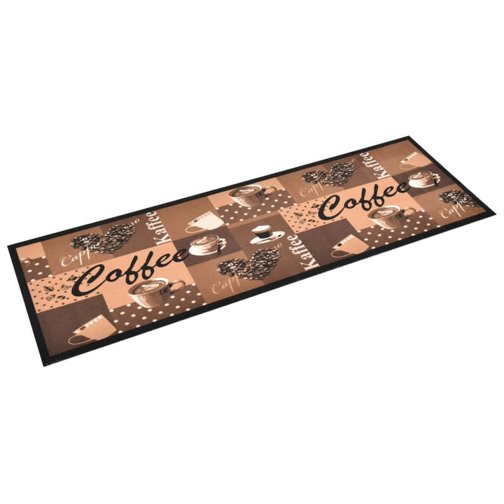 Keukenmat wasbaar Coffee 45x150 cm bruin - Griffin Retail