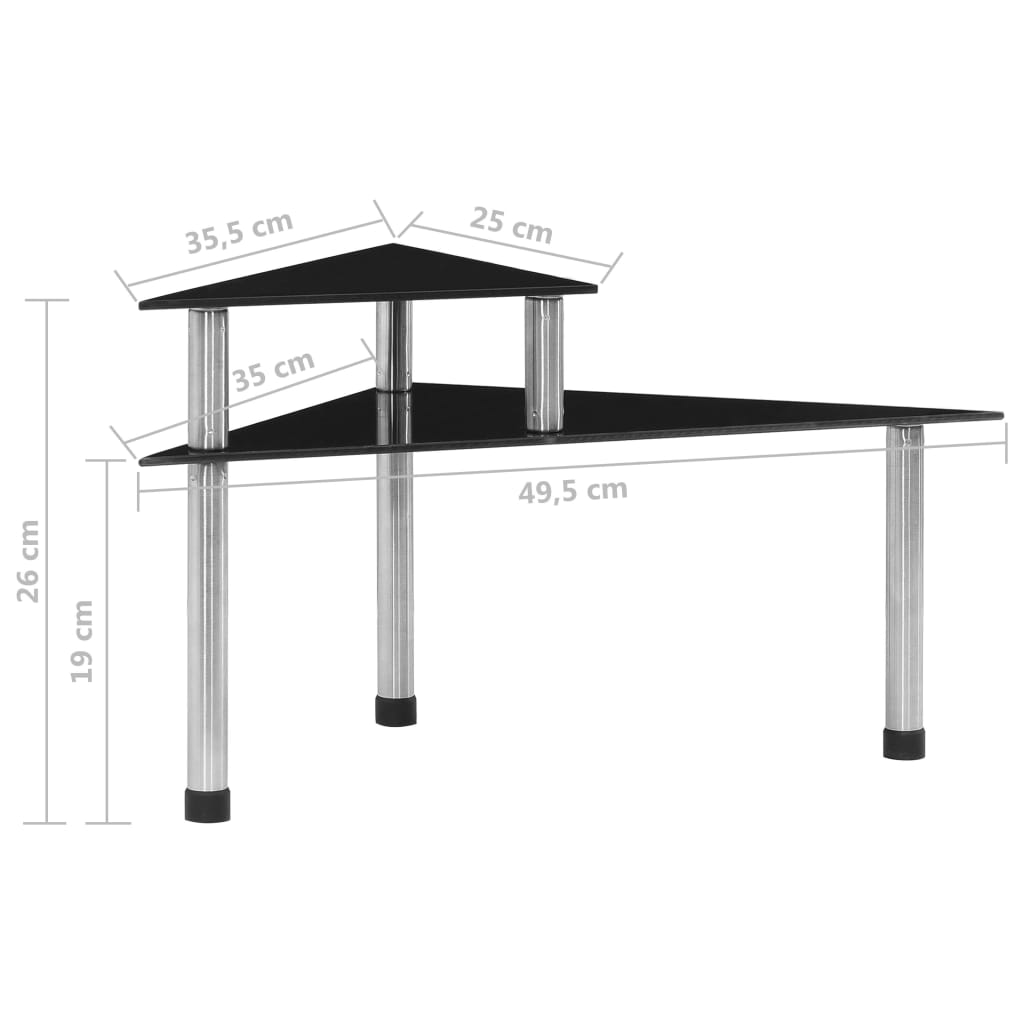 Keukenschap 49,5x35x26 cm gehard glas zwart - Griffin Retail