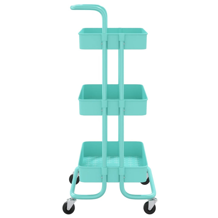 Keukentrolley 3-laags 42x25x83,5 cm ijzer en ABS turquoise - Griffin Retail