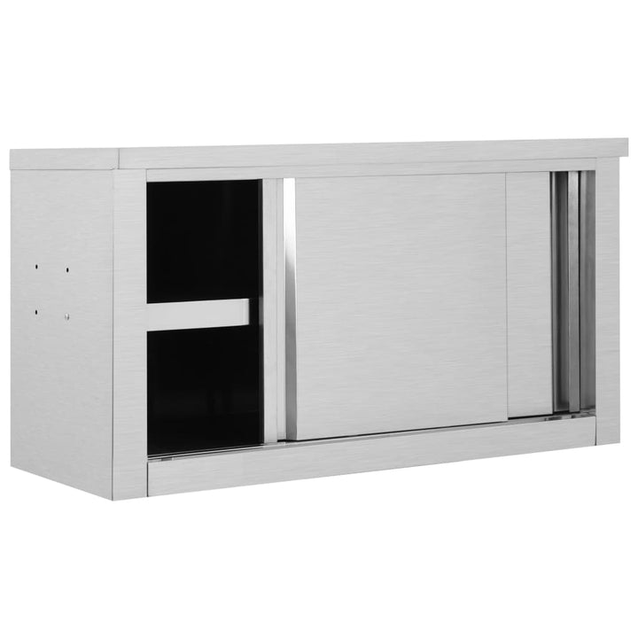 Keukenwandkast met schuifdeuren 90x40x50 cm roestvrij staal - Griffin Retail