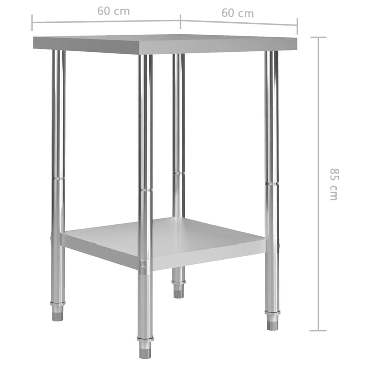 Keukenwerktafel 60x60x85 cm roestvrij staal - Griffin Retail