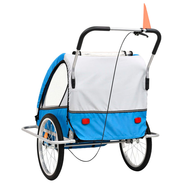 Kinderfietskar en wandelwagen 2-in-1 blauw en grijs - Griffin Retail