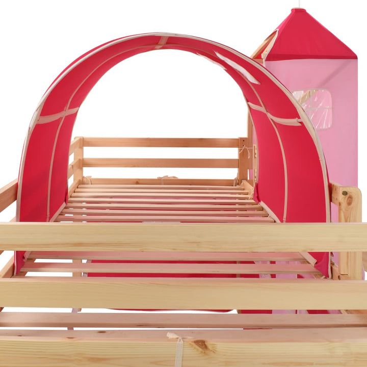 Kinderhoogslaper met glijbaan en ladder 208x230 cm grenenhout - Griffin Retail