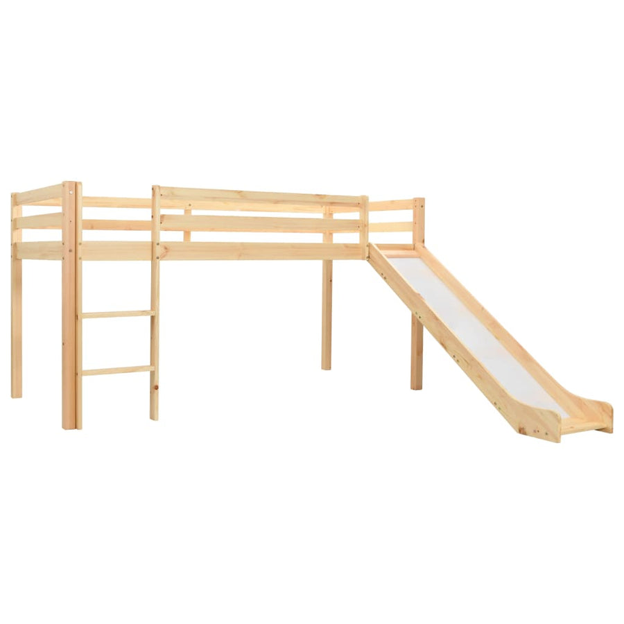 Kinderhoogslaper met glijbaan en ladder 97x208 cm grenenhout - Griffin Retail