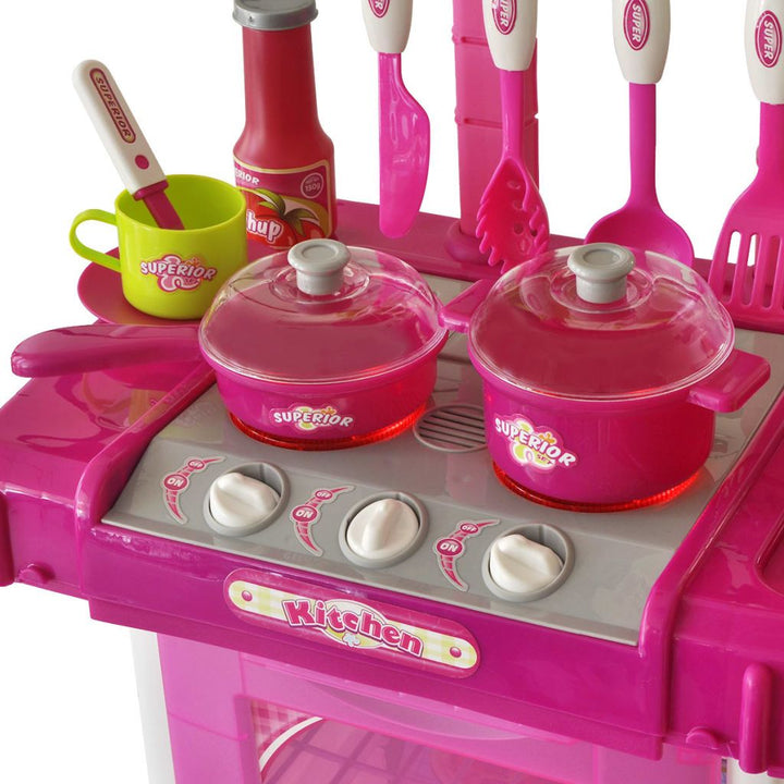 Kinderspeelkeuken met licht- en geluidseffecten roze - Griffin Retail