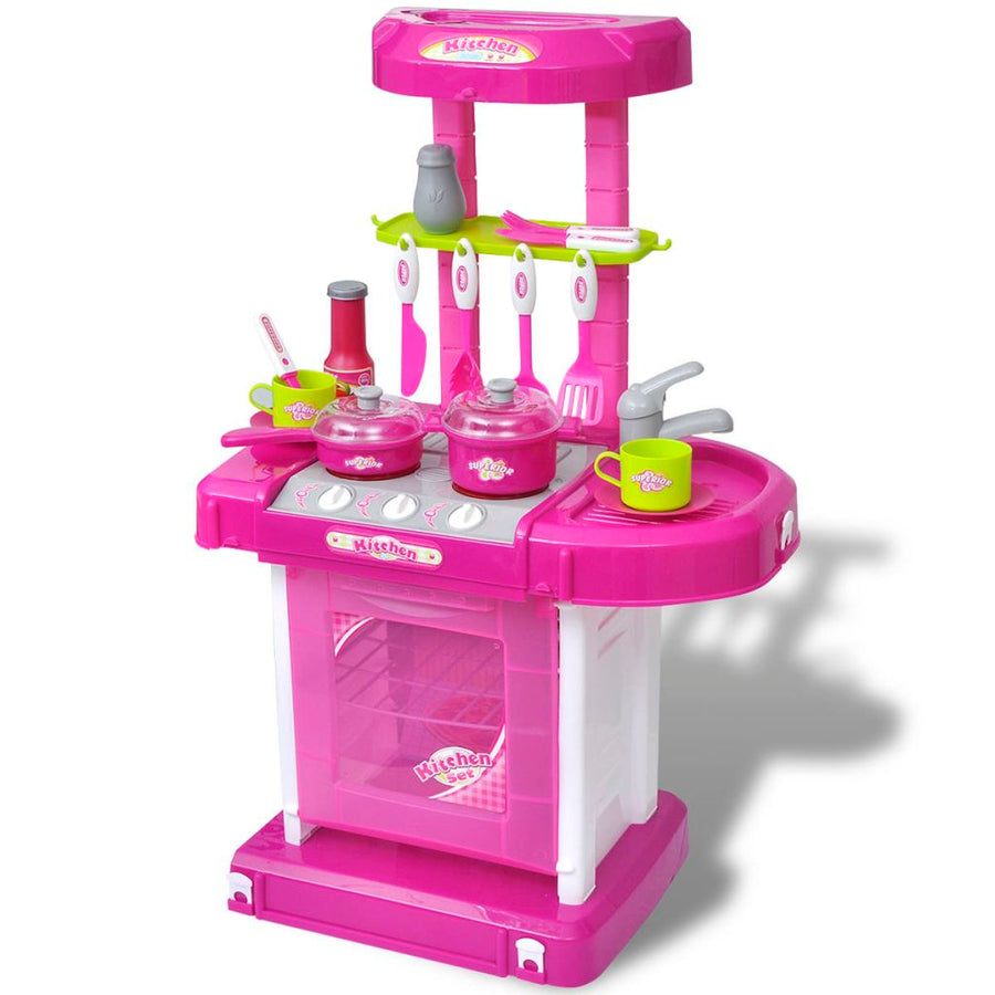 Kinderspeelkeuken met licht- en geluidseffecten roze - Griffin Retail