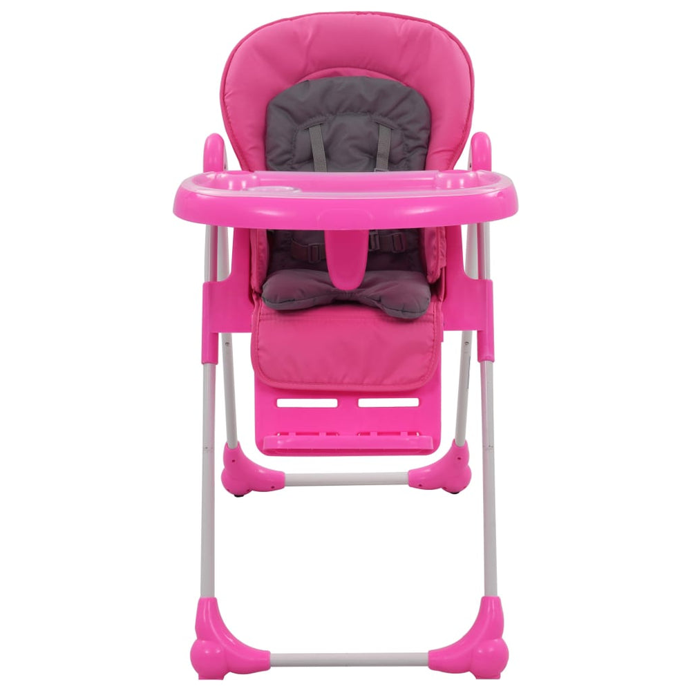 Kinderstoel hoog roze en grijs - Griffin Retail